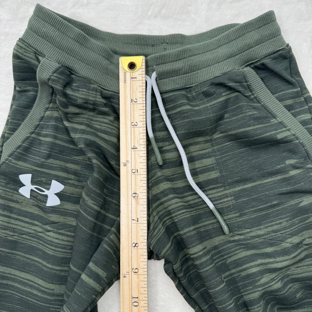 Under Armour Joggers Boys Medium Green Space Dye Fleece Sweatpants Loose Fit